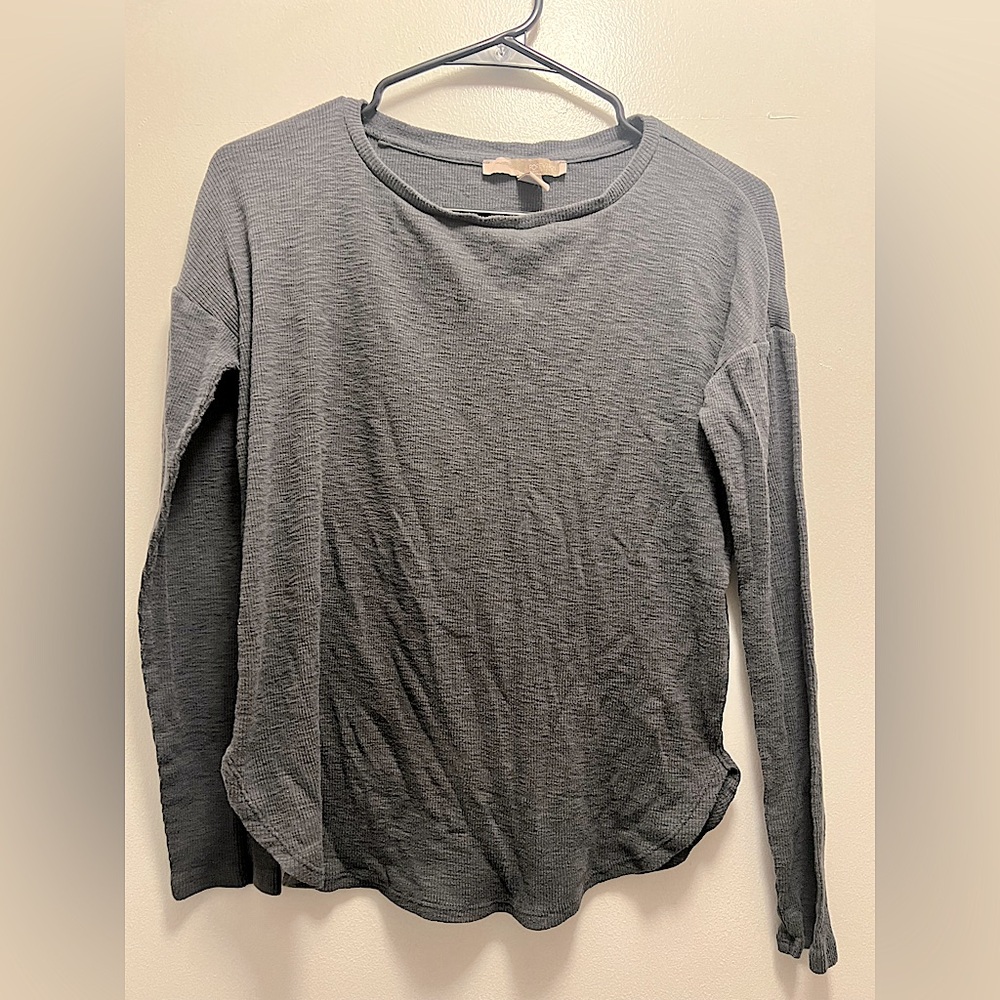 Forever 21 Contemporary Gray Long Sleeve Top, Size S